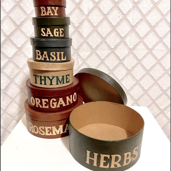 Primitive folk art stackable/nesting boxes - Picture 1 of 3